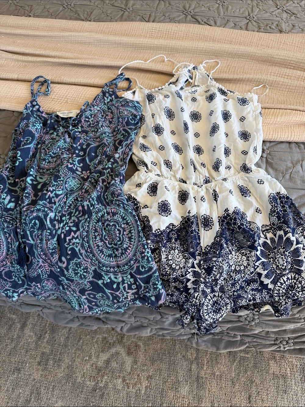 Ocean Drive womens rompers Navy Floral & White Patterned One-Piece Rompers -